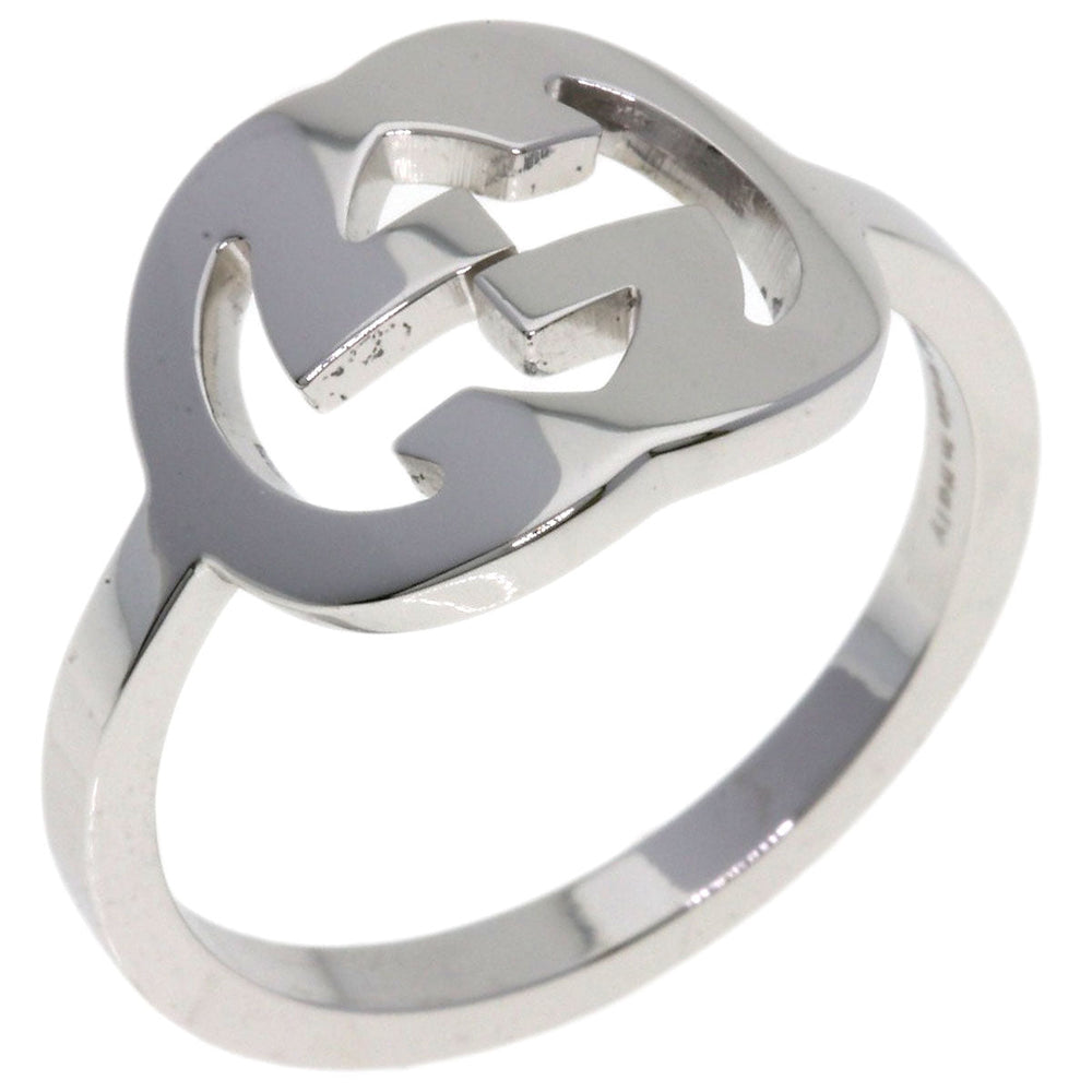 GUCCI Ring K18WG Silver GG logo #11
