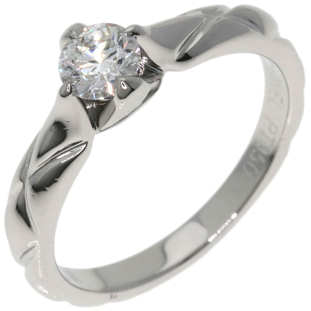 CHANEL Ring PT950 Silver Matrasse Diamond Women Used Authentic