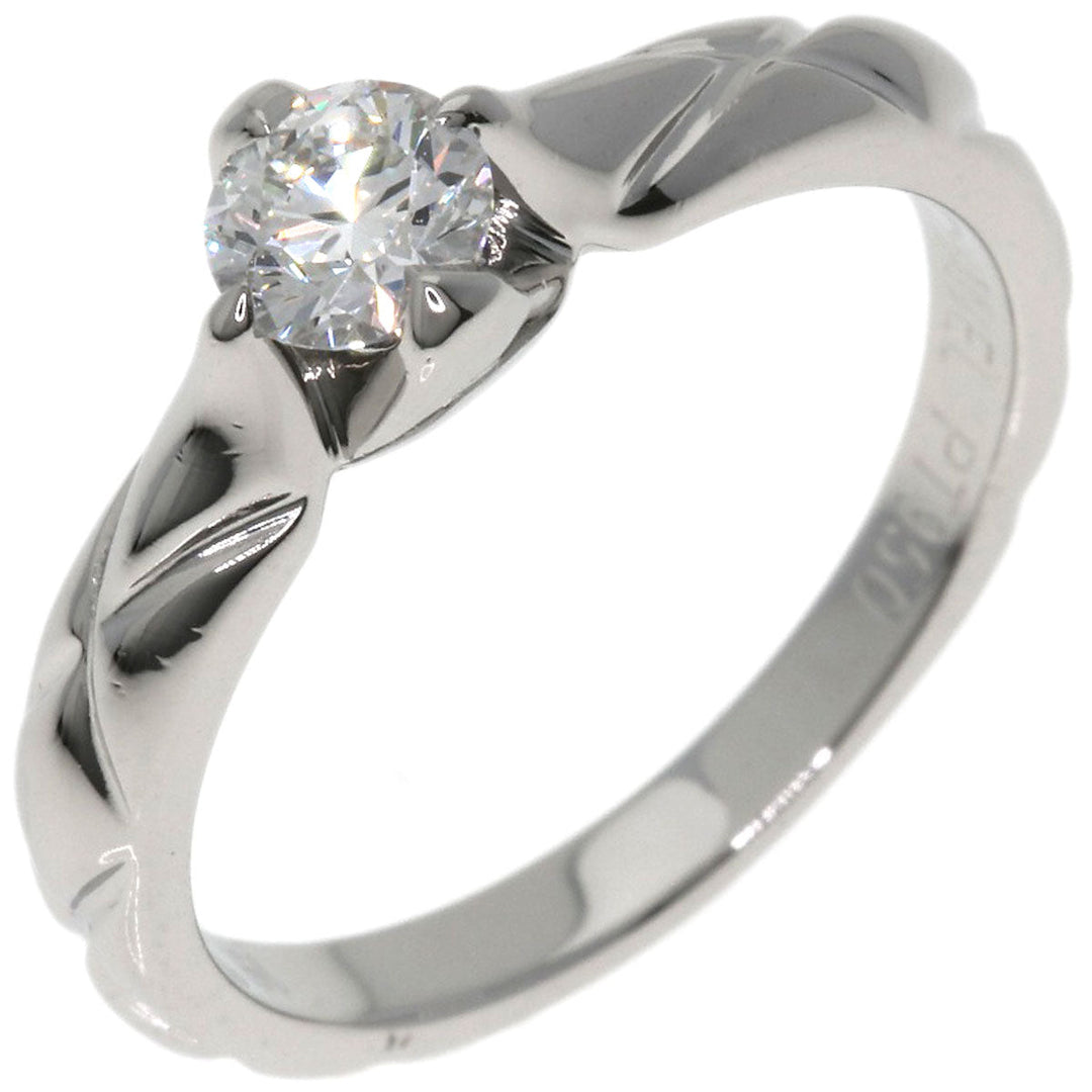 CHANEL Ring PT950 Silver Matrasse Diamond Women Used Authentic