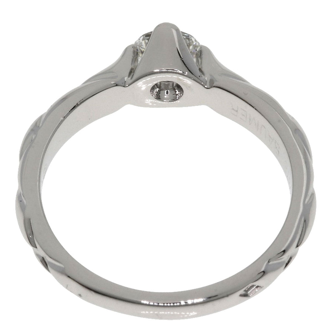 CHANEL Ring PT950 Silver Matrasse Diamond Women Used Authentic