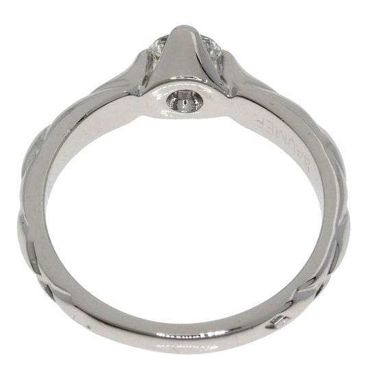 CHANEL Ring PT950 Silver Matrasse Diamond Women Used Authentic