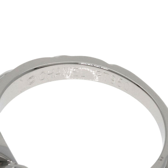 CHANEL Ring PT950 Silver Matrasse Diamond Women Used Authentic