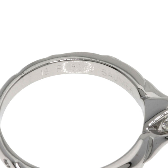 CHANEL Ring PT950 Silver Matrasse Diamond Women Used Authentic