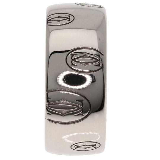 CARTIER Ring K18WG Silver Happy Birthday LM #49 Women Used Authentic