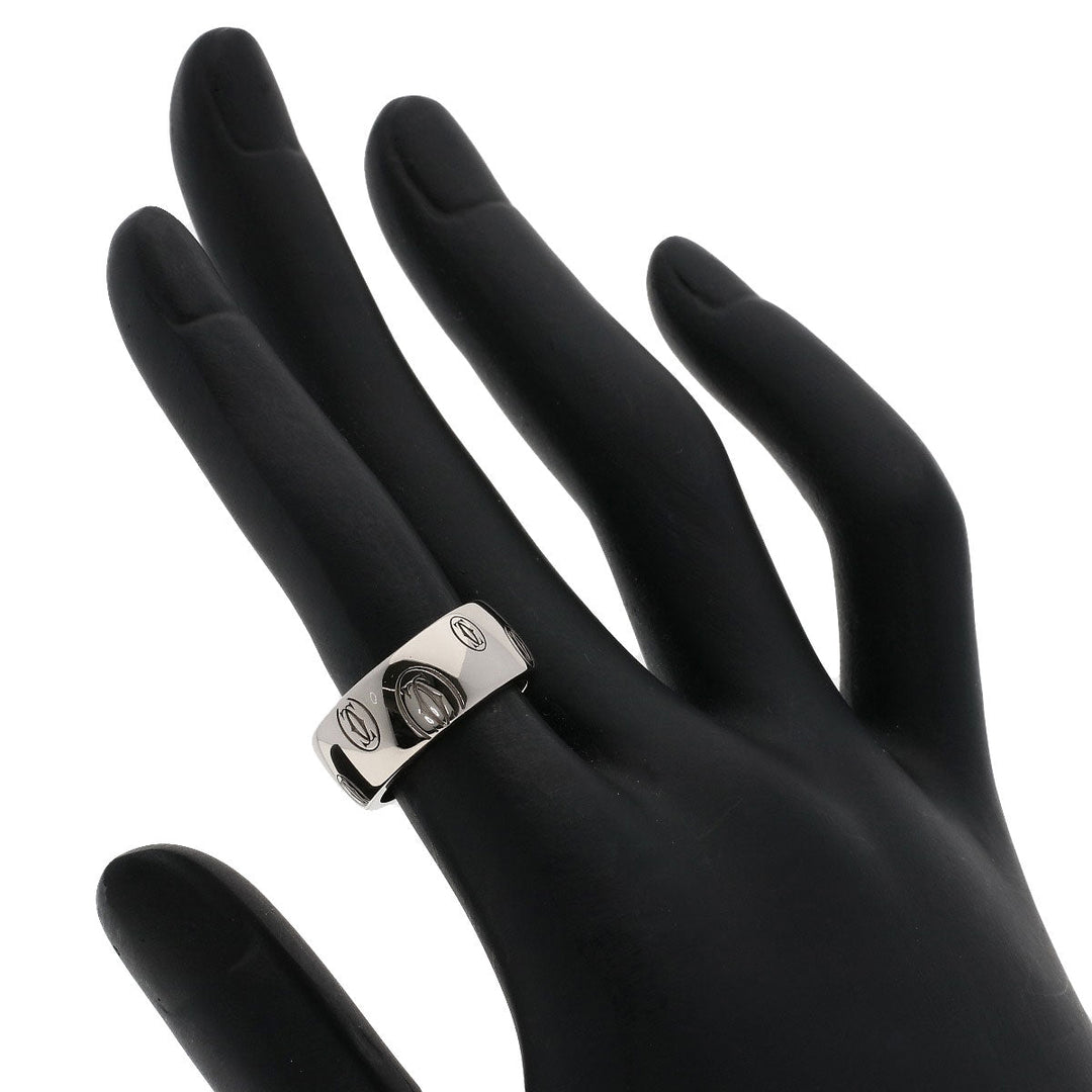 CARTIER Ring K18WG Silver Happy Birthday LM #49 Women Used Authentic