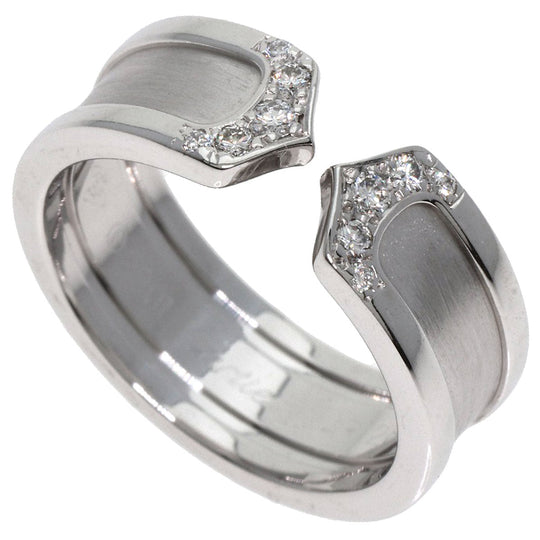 CARTIER Ring K18WG Silver C2 SM Diamond #48 Women Used Authentic