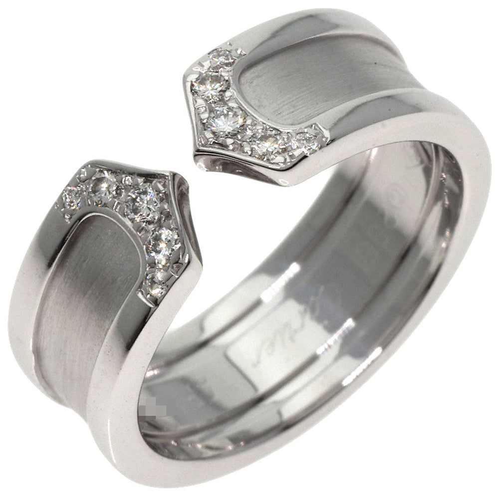CARTIER Ring K18WG Silver C2 SM Diamond #48 Women Used Authentic