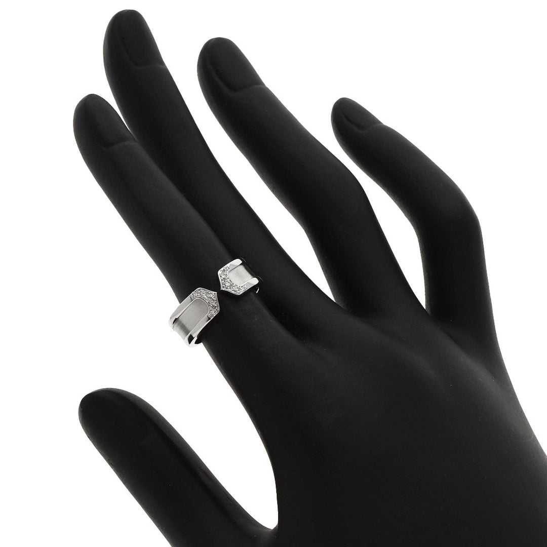 CARTIER Ring K18WG Silver C2 SM Diamond #48 Women Used Authentic