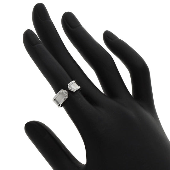 CARTIER Ring K18WG Silver C2 SM Diamond #48 Women Used Authentic
