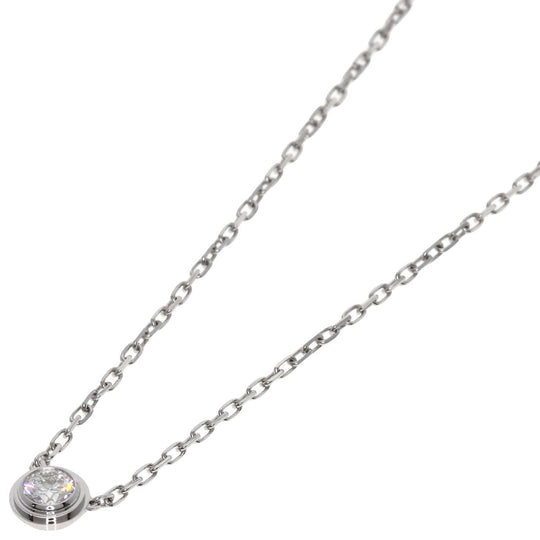 CARTIER Necklace K18WG Silver Amour Large Model Diamond Women Used Authentic