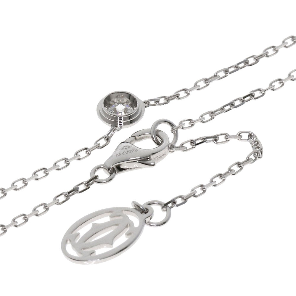 CARTIER Necklace K18WG Silver Amour Large Model Diamond Women Used Authentic