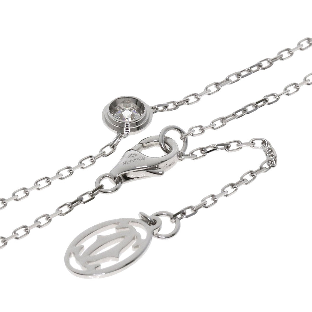 CARTIER Necklace K18WG Silver Amour Large Model Diamond Women Used Authentic