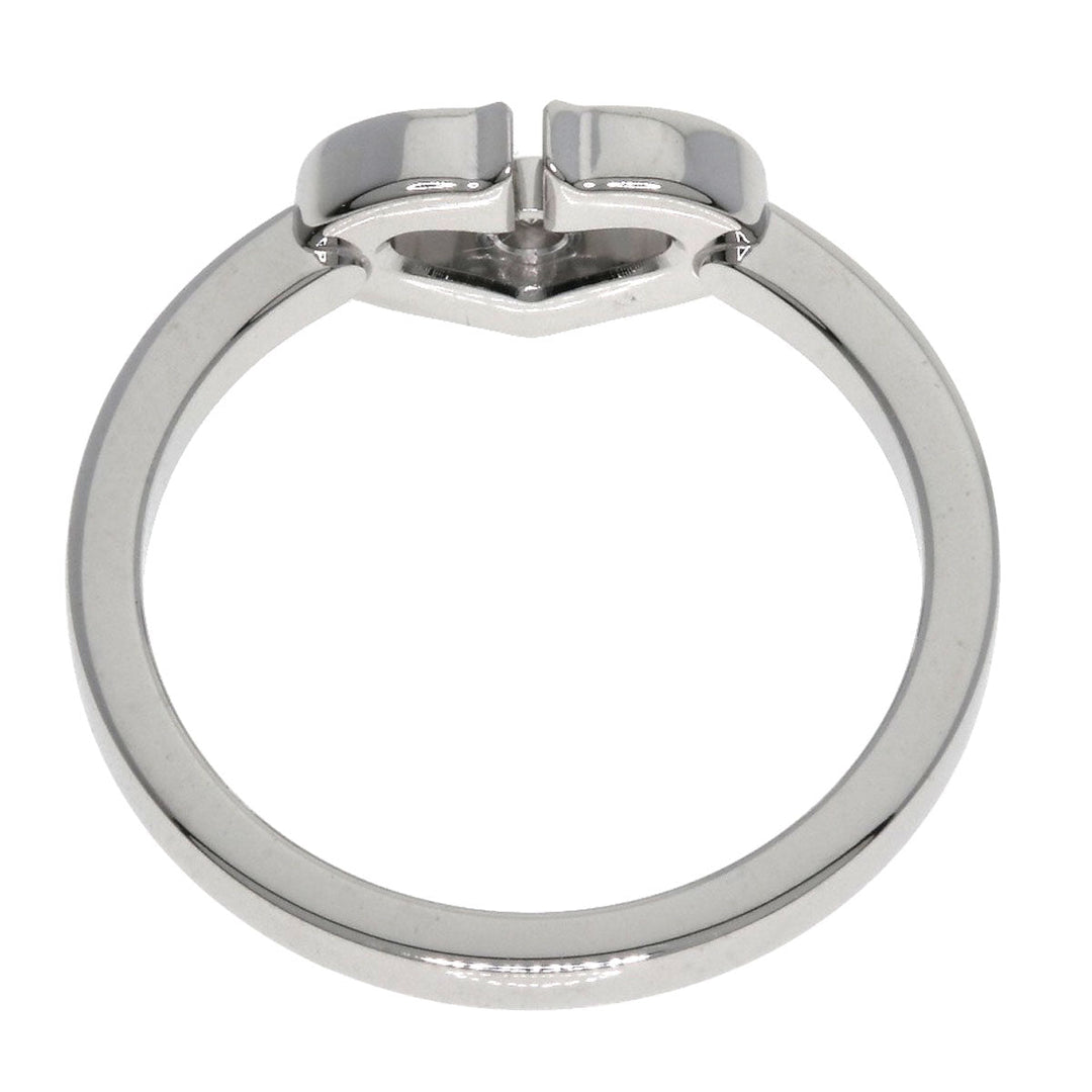 CARTIER Ring K18WG Silver C heart Diamond # 51