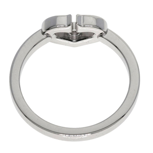CARTIER Ring K18WG Silver C heart Diamond # 51