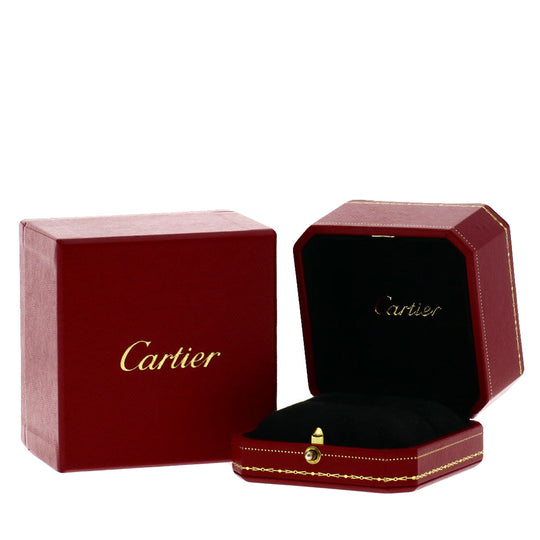 CARTIER Ring K18WG Silver C heart Diamond # 51