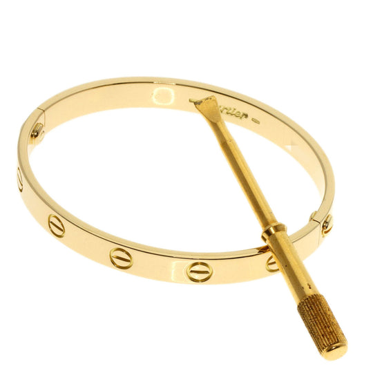 CARTIER bracelet 18K Yellow Gold gold Love breath # 16 with driver Women 16 Used Authentic