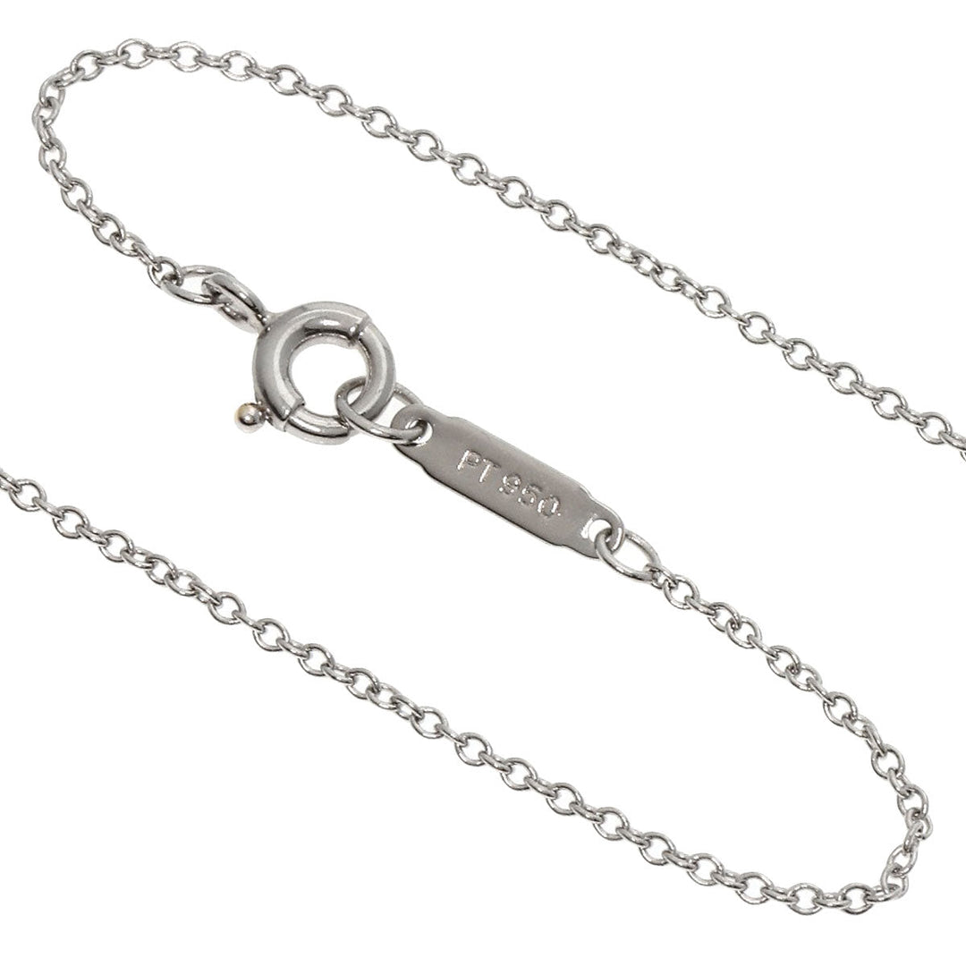 TIFFANY&Co. Necklace PT950 Silver Leaf 6 Row Diamond Women Used Authentic