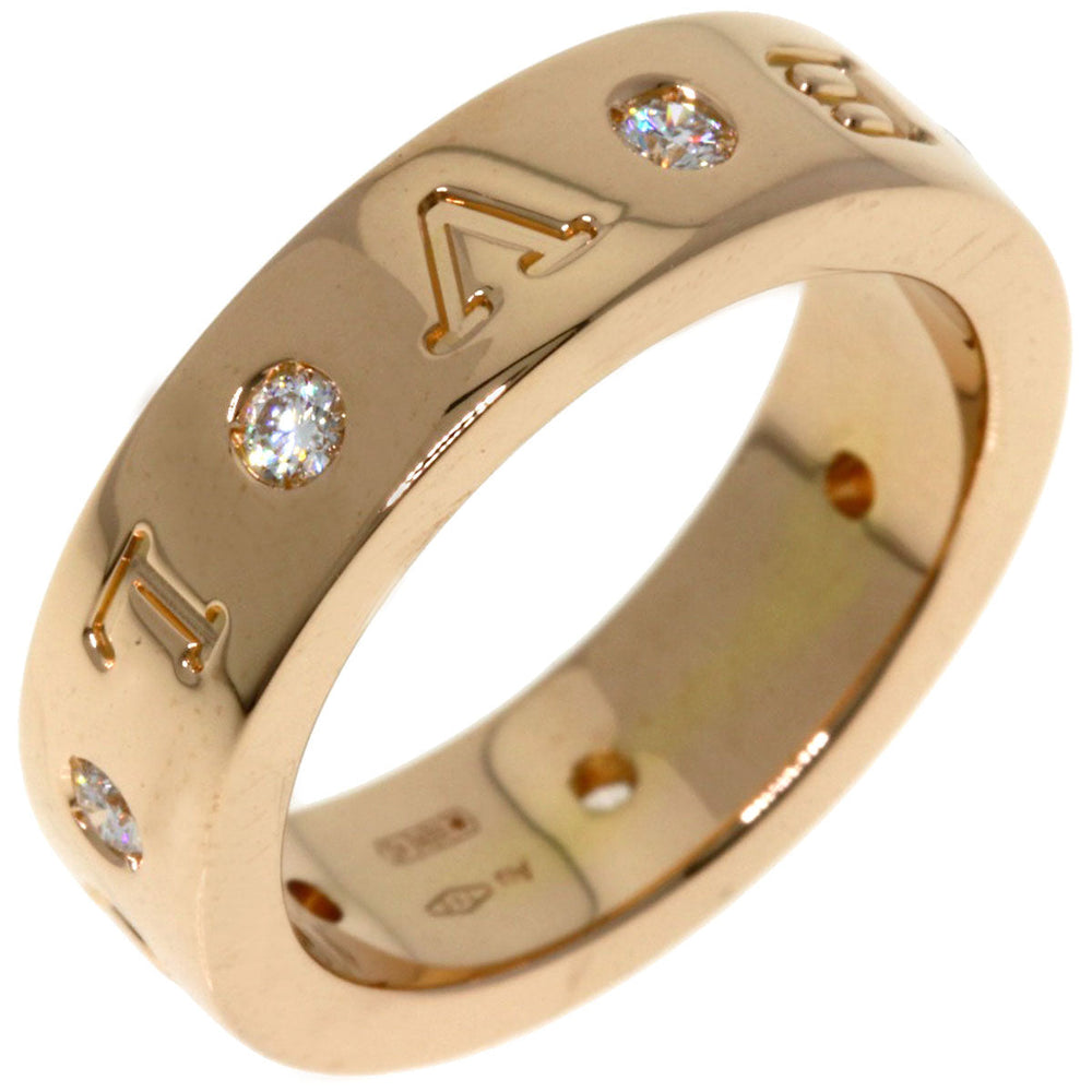 BVLGARI Ring 18K Pink Gold gold Roman Sorbet 7P Diamond #48