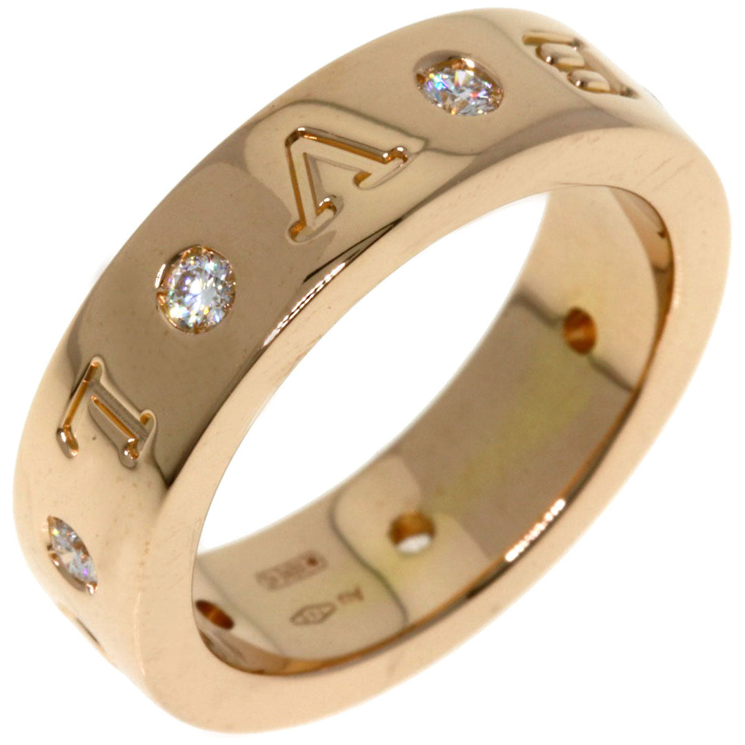 BVLGARI Ring 18K Pink Gold gold Roman Sorbet 7P Diamond #48