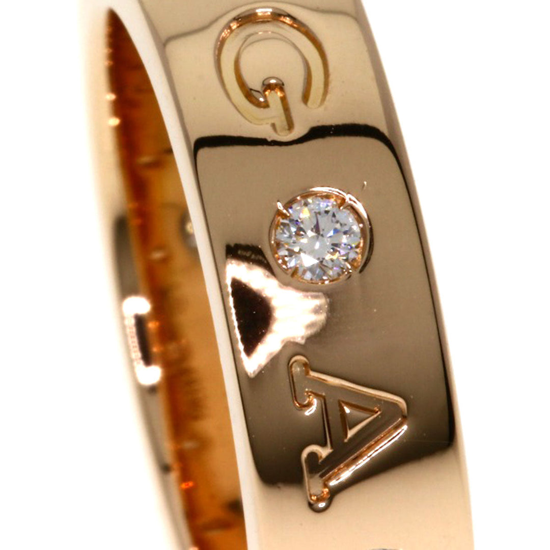 BVLGARI Ring 18K Pink Gold gold Roman Sorbet 7P Diamond #48