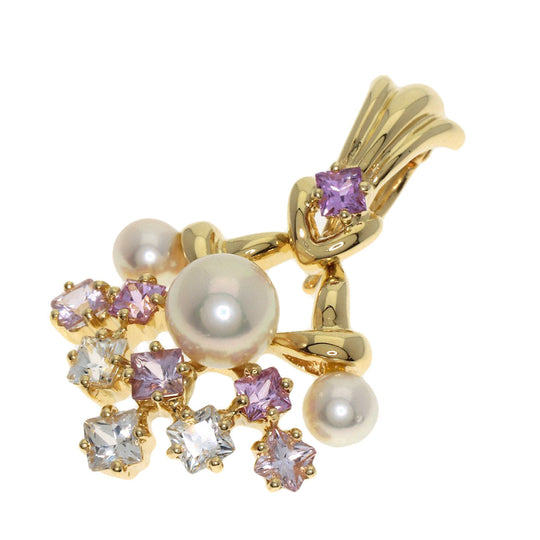 JUNE Pendant top 18K Yellow Gold gold Pearl Pearl Sapphire Women Used Authentic