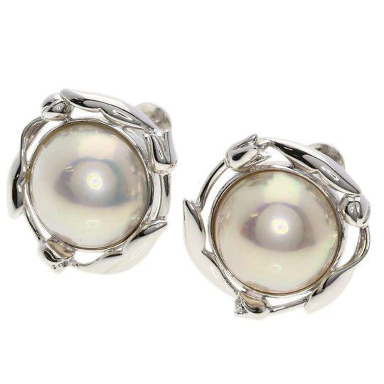 TASAKI Earring K18WG Silver Mabe Pearl Pearl Women Used Authentic