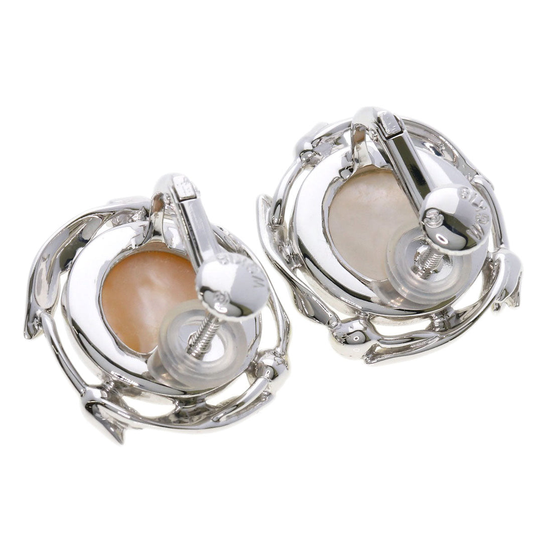 TASAKI Earring K18WG Silver Mabe Pearl Pearl Women Used Authentic
