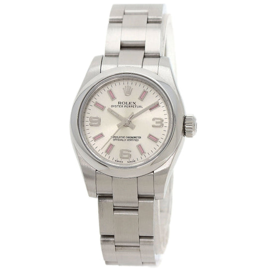 ROLEX Watches Mechanical Automatic 176200 Stainless Steel , Stainless Steel Silver Oyster Perpetual 26 Silver dial Women Used Authentic