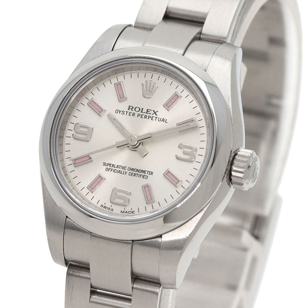 ROLEX Watches Mechanical Automatic 176200 Stainless Steel , Stainless Steel Silver Oyster Perpetual 26 Silver dial Women Used Authentic