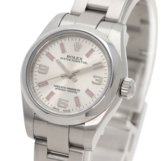 ROLEX Watches Mechanical Automatic 176200 Stainless Steel , Stainless Steel Silver Oyster Perpetual 26 Silver dial Women Used Authentic