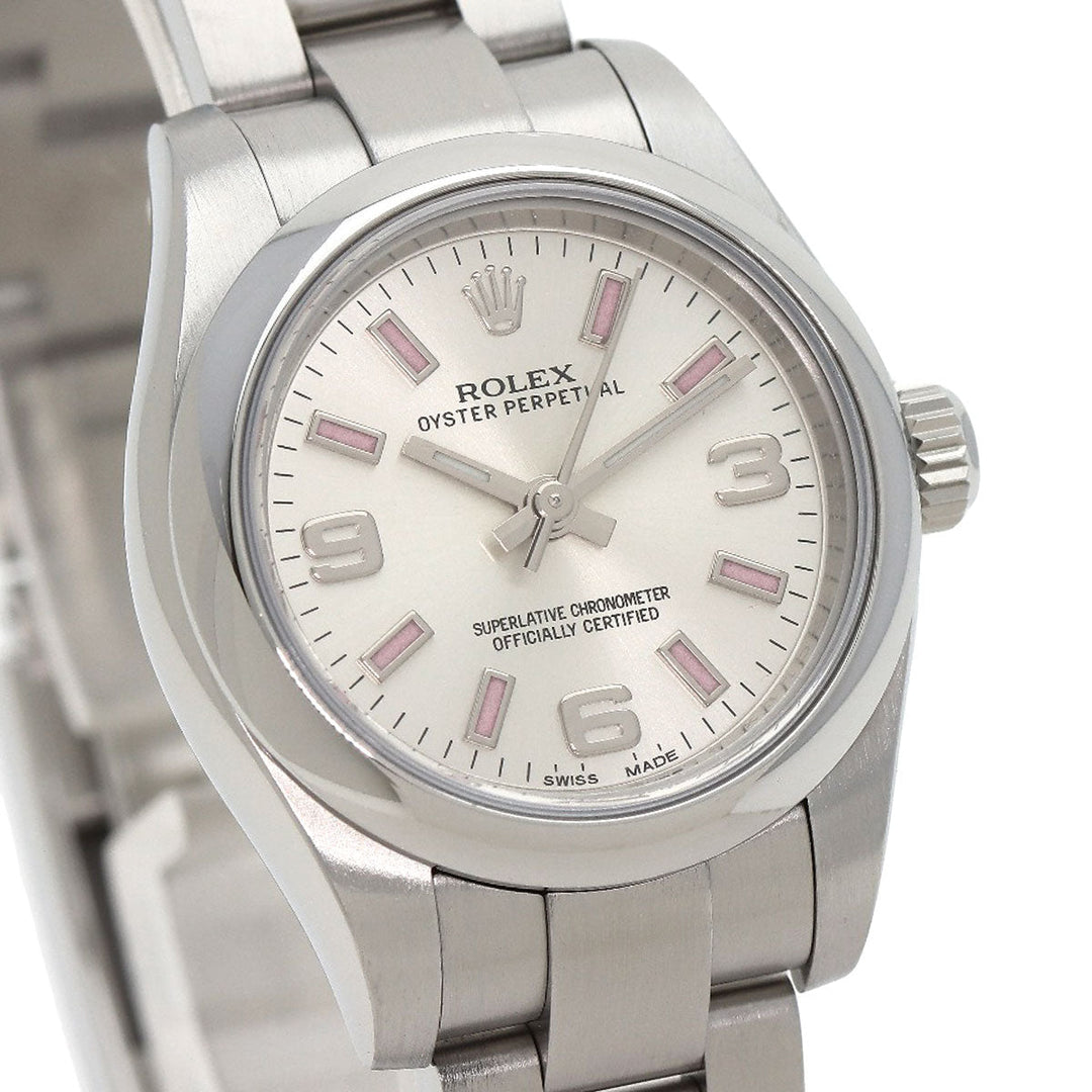 ROLEX Watches Mechanical Automatic 176200 Stainless Steel , Stainless Steel Silver Oyster Perpetual 26 Silver dial Women Used Authentic
