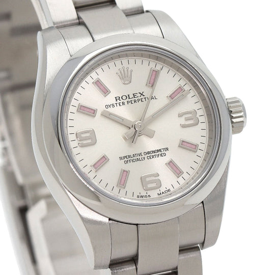ROLEX Watches Mechanical Automatic 176200 Stainless Steel , Stainless Steel Silver Oyster Perpetual 26 Silver dial Women Used Authentic
