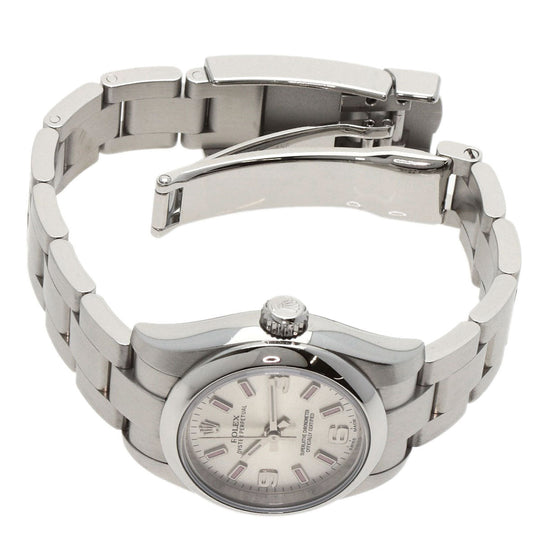 ROLEX Watches Mechanical Automatic 176200 Stainless Steel , Stainless Steel Silver Oyster Perpetual 26 Silver dial Women Used Authentic