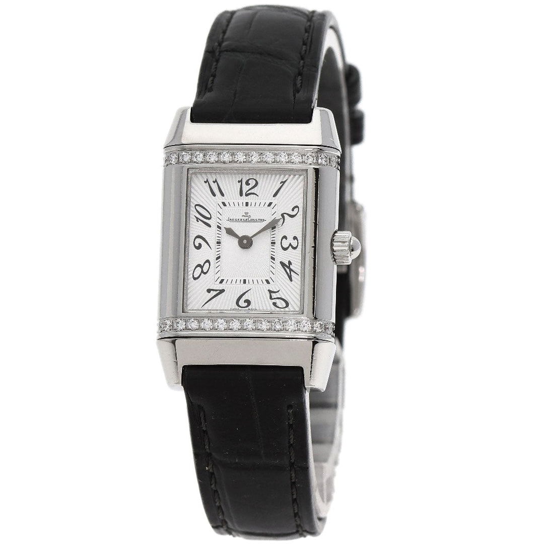 JAEGER-LECOULTRE Watches Quartz 265.8.47 Q2658430 Stainless Steel, Leather, Diamond Silver Reverso Lady Diamond Silver dial Women Used Authentic