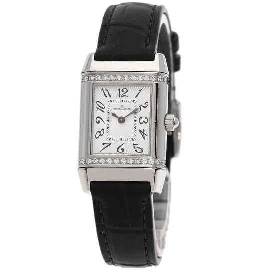 JAEGER-LECOULTRE Watches Quartz 265.8.47 Q2658430 Stainless Steel, Leather, Diamond Silver Reverso Lady Diamond Silver dial Women Used Authentic