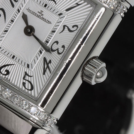 JAEGER-LECOULTRE Watches Quartz 265.8.47 Q2658430 Stainless Steel, Leather, Diamond Silver Reverso Lady Diamond Silver dial Women Used Authentic