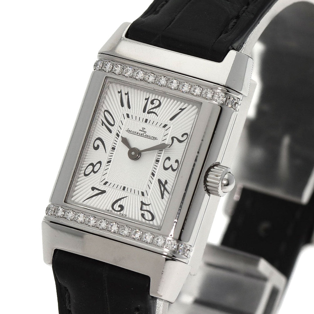 JAEGER-LECOULTRE Watches Quartz 265.8.47 Q2658430 Stainless Steel, Leather, Diamond Silver Reverso Lady Diamond Silver dial Women Used Authentic