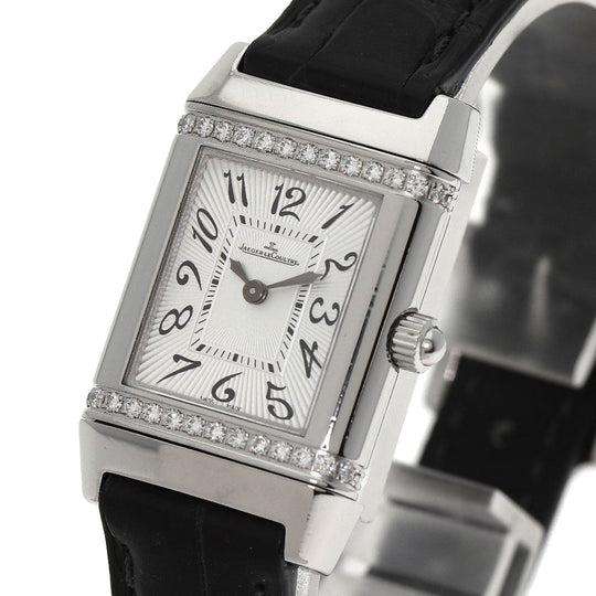 JAEGER-LECOULTRE Watches Quartz 265.8.47 Q2658430 Stainless Steel, Leather, Diamond Silver Reverso Lady Diamond Silver dial Women Used Authentic