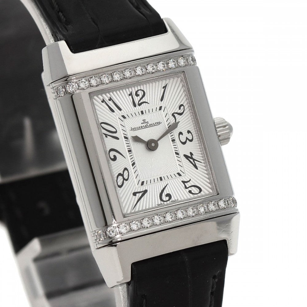 JAEGER-LECOULTRE Watches Quartz 265.8.47 Q2658430 Stainless Steel, Leather, Diamond Silver Reverso Lady Diamond Silver dial Women Used Authentic