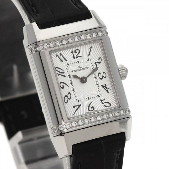 JAEGER-LECOULTRE Watches Quartz 265.8.47 Q2658430 Stainless Steel, Leather, Diamond Silver Reverso Lady Diamond Silver dial Women Used Authentic