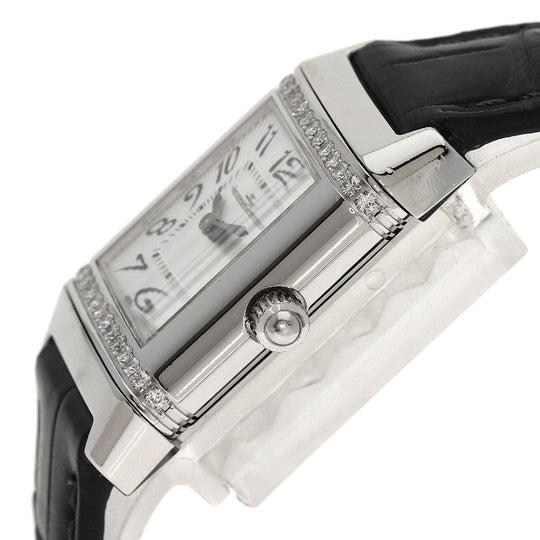 JAEGER-LECOULTRE Watches Quartz 265.8.47 Q2658430 Stainless Steel, Leather, Diamond Silver Reverso Lady Diamond Silver dial Women Used Authentic