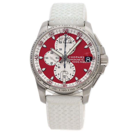 Chopard Watches Mechanical Automatic 8459 Stainless Steel, Rubber Silver Mille Miglia GT/XL Limited to 1000 pieces Red dial mens Used Authentic