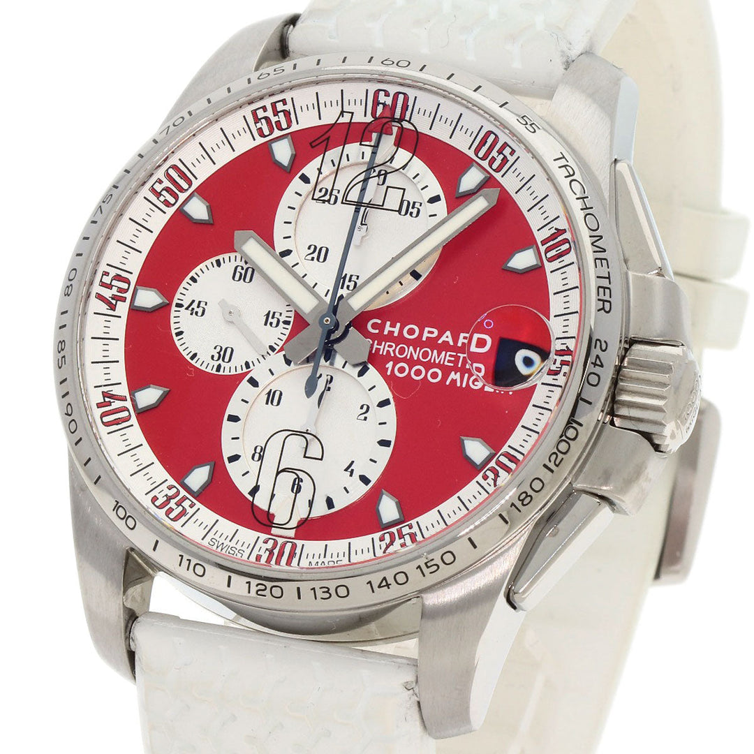 Chopard Watches Mechanical Automatic 8459 Stainless Steel, Rubber Silver Mille Miglia GT/XL Limited to 1000 pieces Red dial mens Used Authentic
