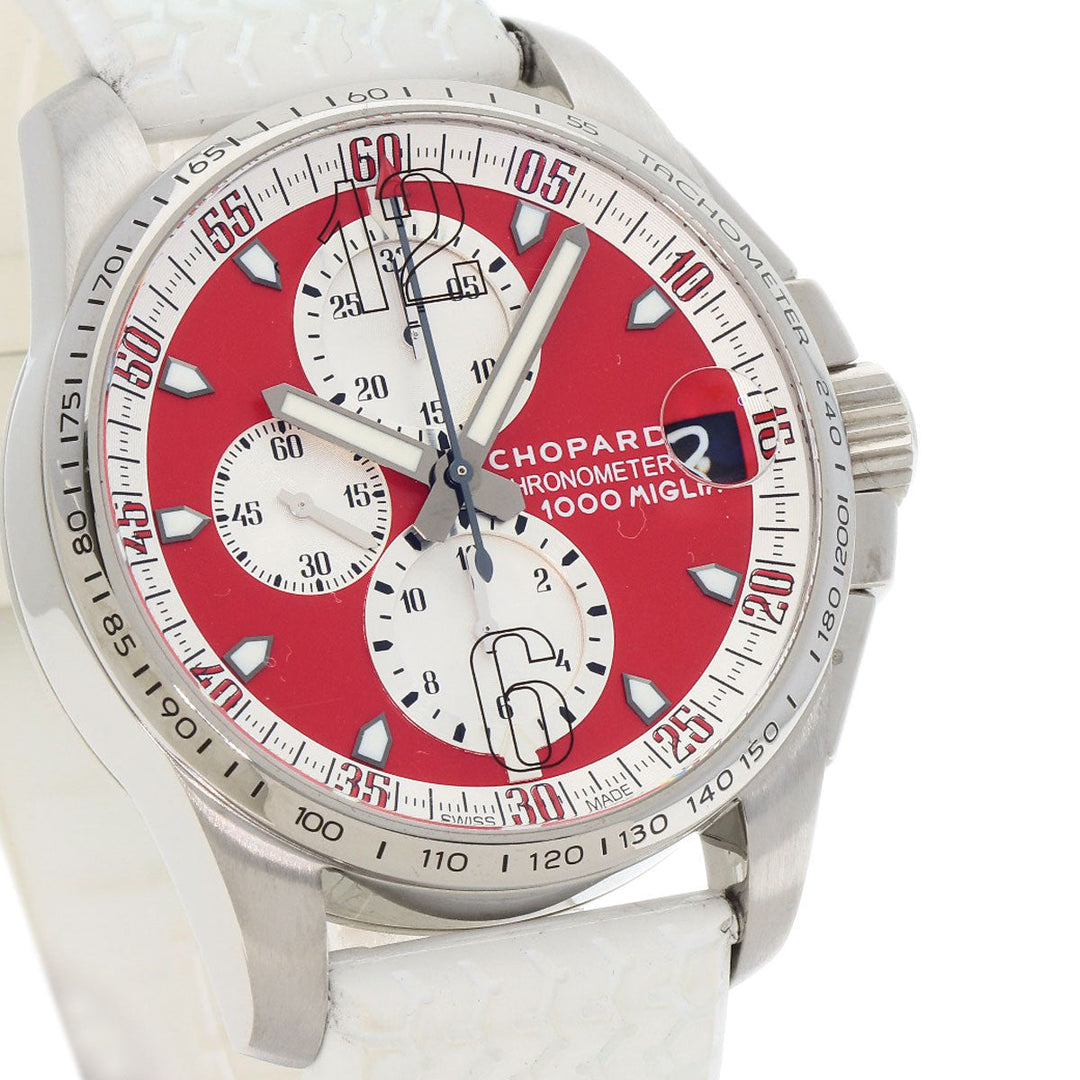 Chopard Watches Mechanical Automatic 8459 Stainless Steel, Rubber Silver Mille Miglia GT/XL Limited to 1000 pieces Red dial mens Used Authentic