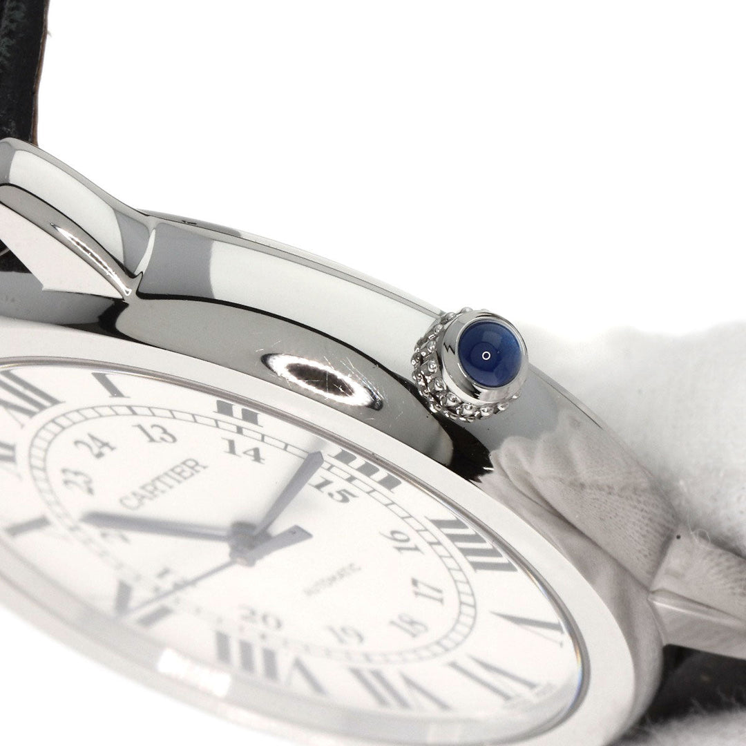 CARTIER Watches Mechanical Automatic WSRN0021 Stainless Steel, Leather Silver Ronde Solo 1.4" de Cartier Silver dial mens Used Authentic