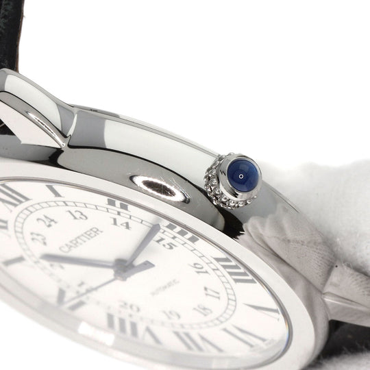 CARTIER Watches Mechanical Automatic WSRN0021 Stainless Steel, Leather Silver Ronde Solo 1.4" de Cartier Silver dial mens Used Authentic