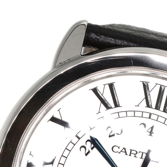 CARTIER Watches Mechanical Automatic WSRN0021 Stainless Steel, Leather Silver Ronde Solo 1.4" de Cartier Silver dial mens Used Authentic