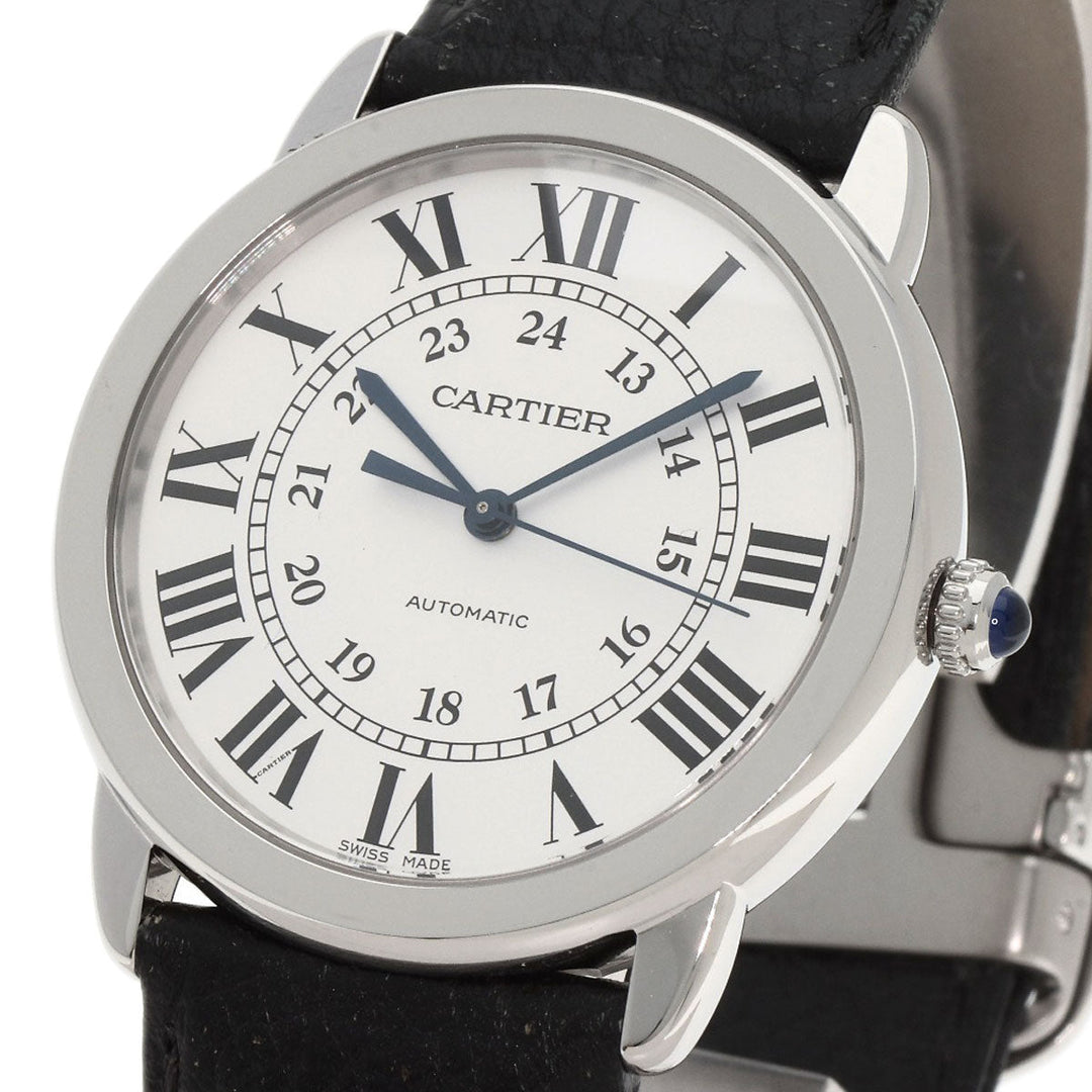 CARTIER Watches Mechanical Automatic WSRN0021 Stainless Steel, Leather Silver Ronde Solo 1.4" de Cartier Silver dial mens Used Authentic