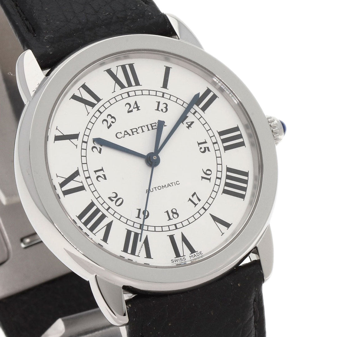 CARTIER Watches Mechanical Automatic WSRN0021 Stainless Steel, Leather Silver Ronde Solo 1.4" de Cartier Silver dial mens Used Authentic