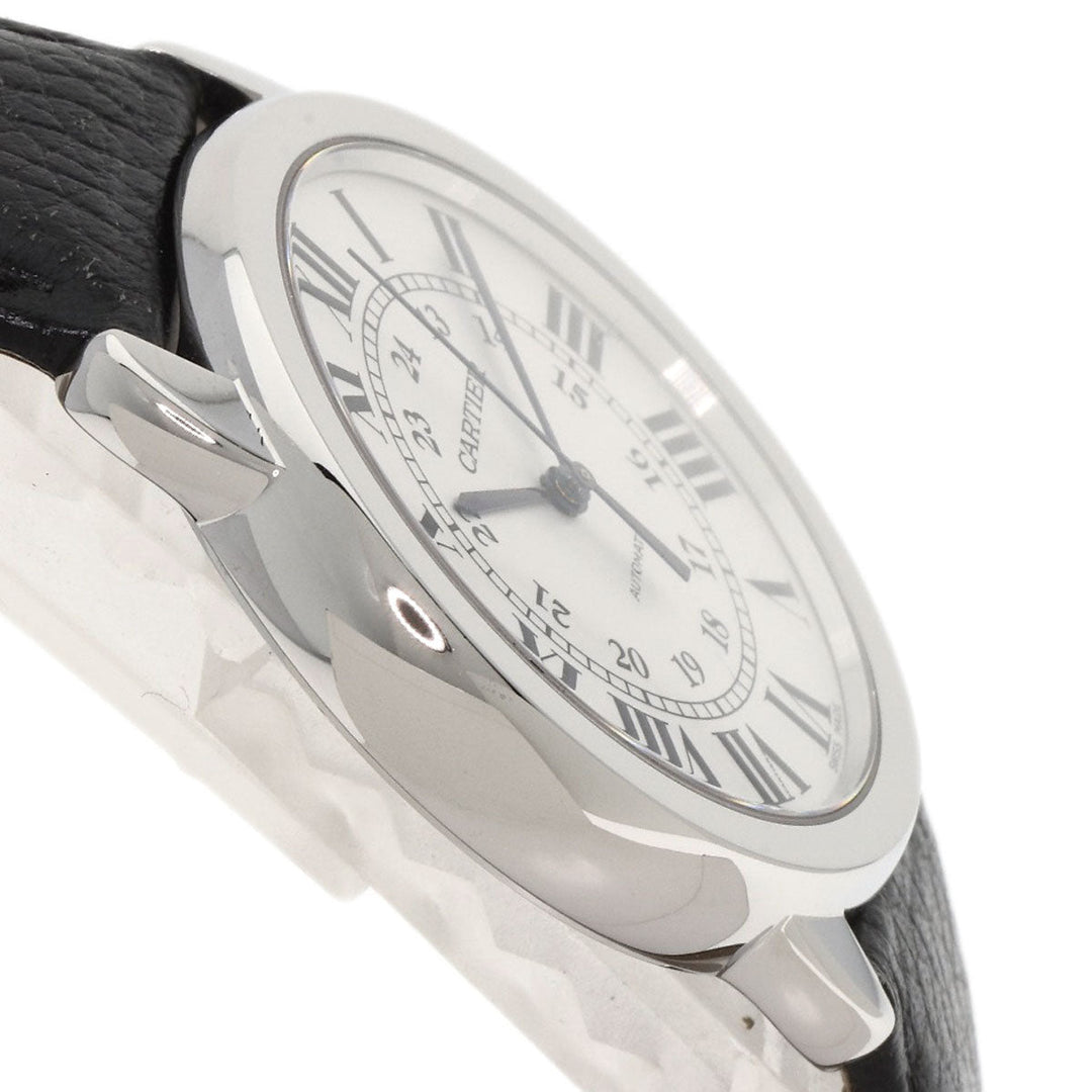 CARTIER Watches Mechanical Automatic WSRN0021 Stainless Steel, Leather Silver Ronde Solo 1.4" de Cartier Silver dial mens Used Authentic